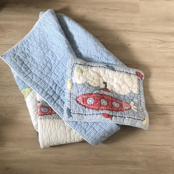 Pottery Barn Bedding Kids Toddler Blanket Quilt Pillowcase